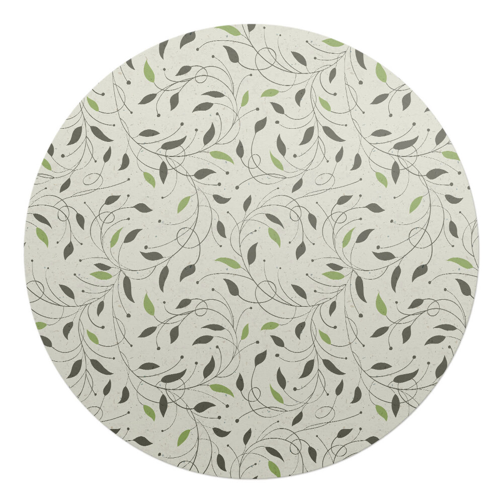Ochranná podložka pod židli kulatá Vzorek listů rostliny