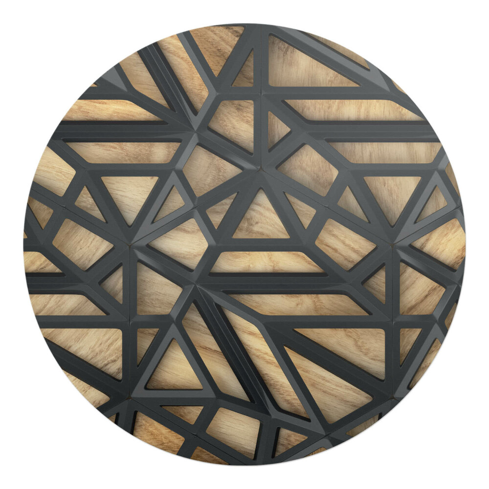 Ochranná podložka pod židli kulatá Geometrický 3D vzor
