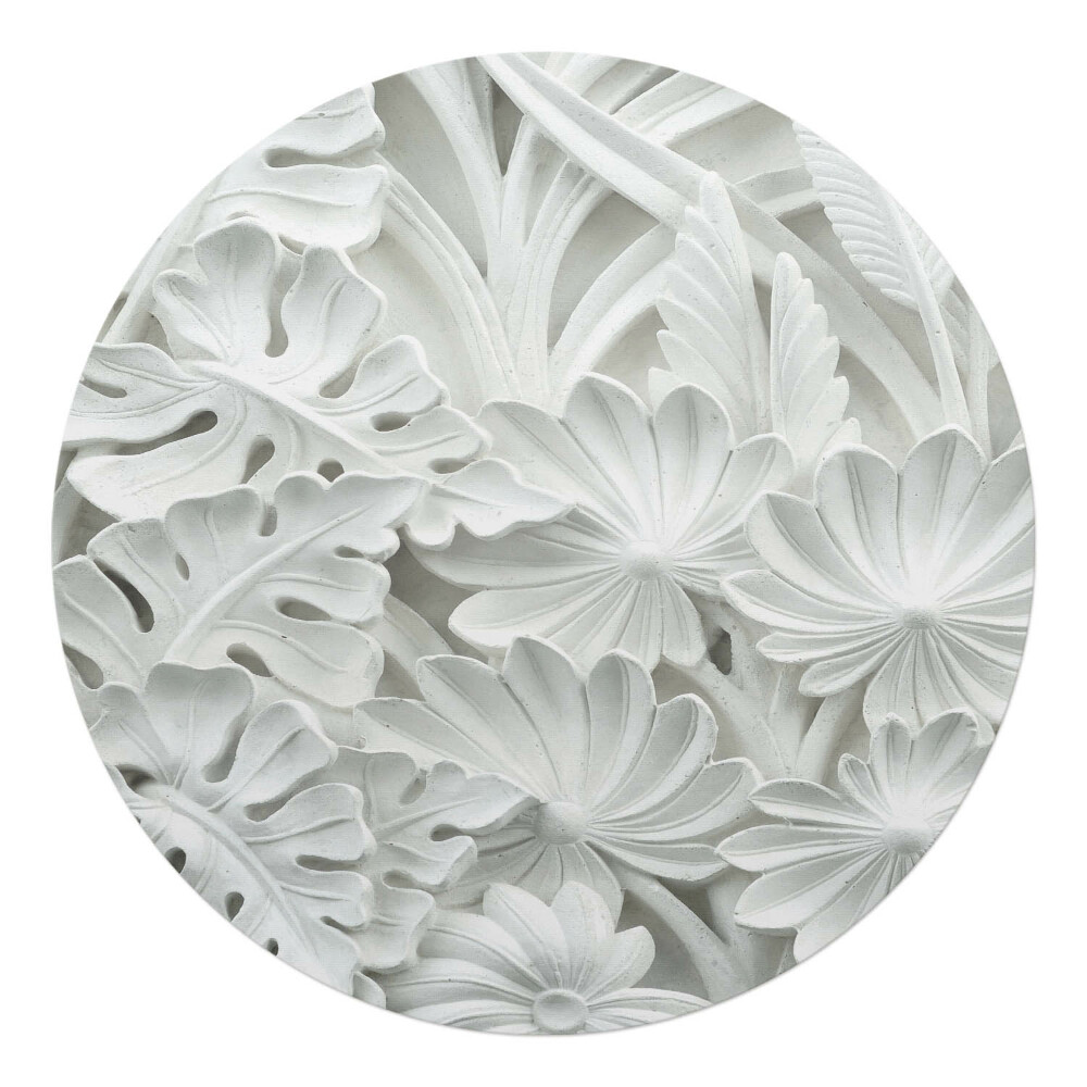 Podložka pod židli kulatá Květinový reliéf