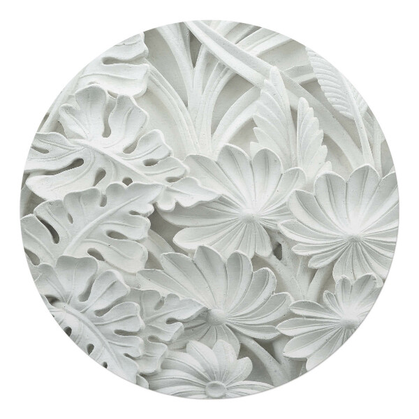 Podložka pod židli kulatá Květinový reliéf
