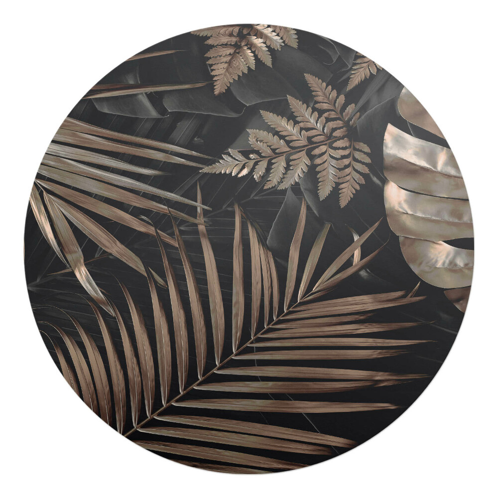 Ochranná podložka pod židli kulatá Tropické listy