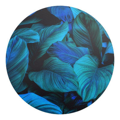 Ochranná podložka pod židli kulatá Tropické listy