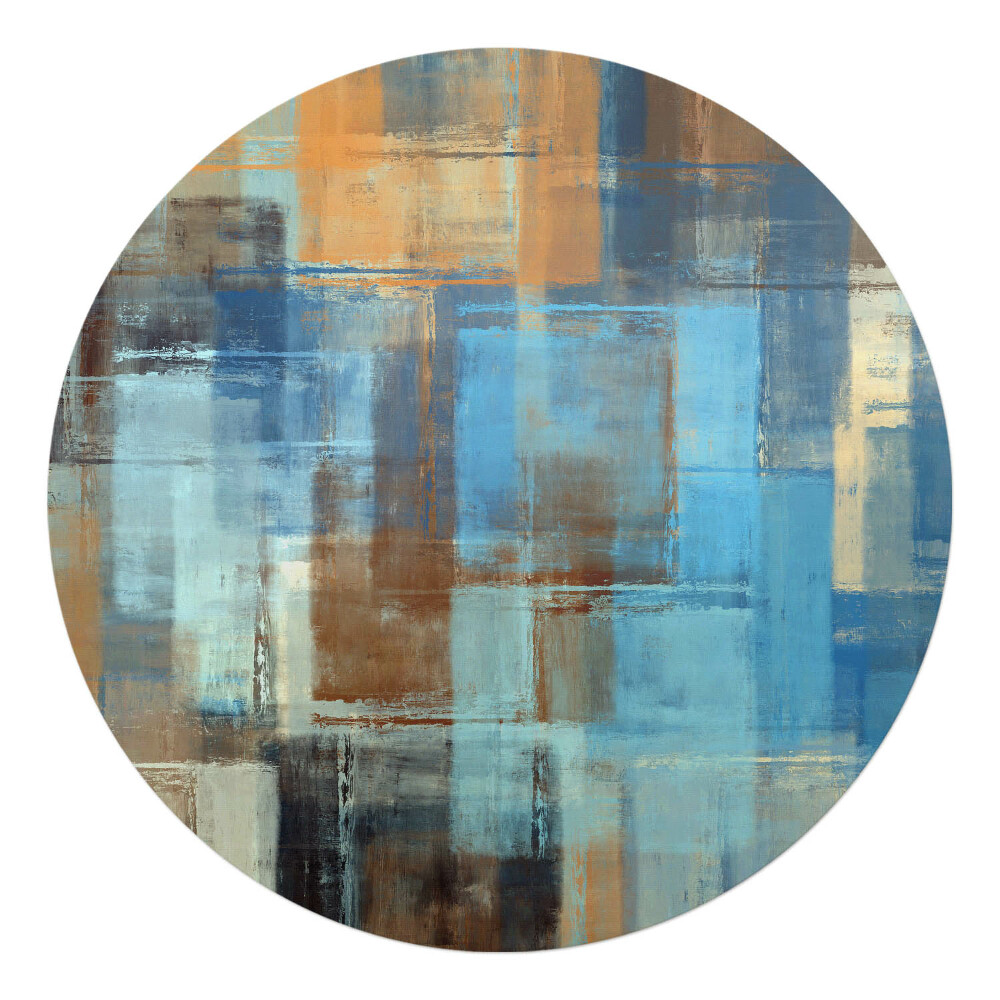 Podložka pod židli kulatá Abstraktní obdélníky