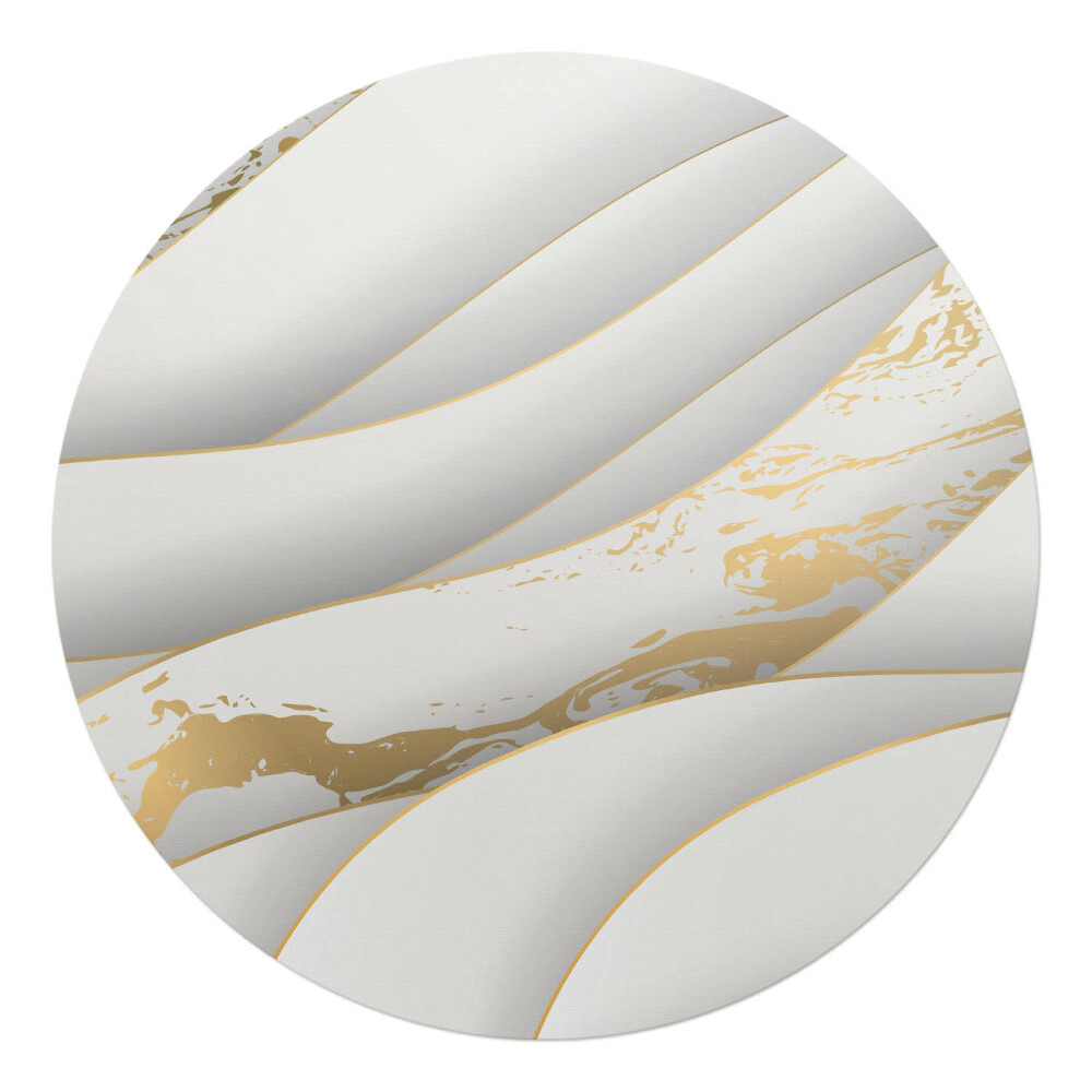 Podložka pod židli kulatá Vlnité čáry se vzorem