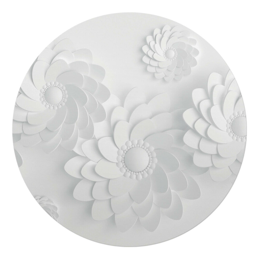 Podložka pod křeslo kulatá Květinové spirály