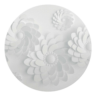 Podložka pod křeslo kulatá Květinové spirály