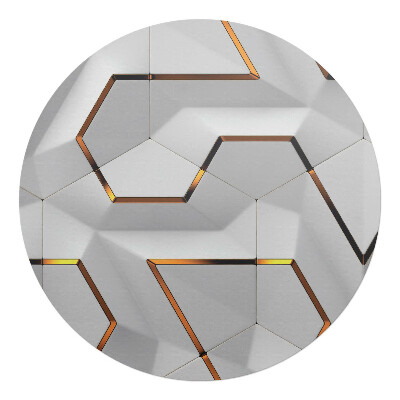 Ochranná podložka pod židli kulatá Geometrické šestiúhelníky