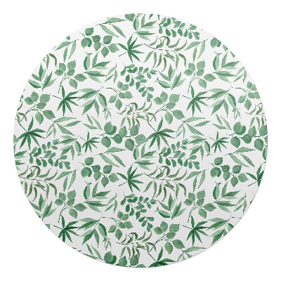 Ochranná podložka pod židli kulatá Listový vzor