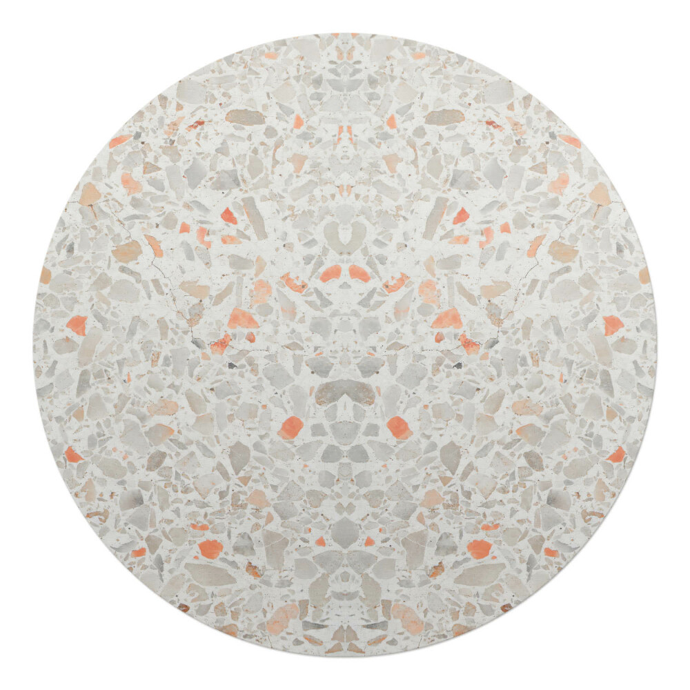 Ochranná podložka pod židli kulatá Symetrické terrazzo