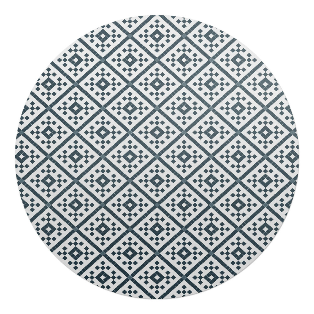 Ochranná podložka pod židli kulatá Geometrický retro vzor