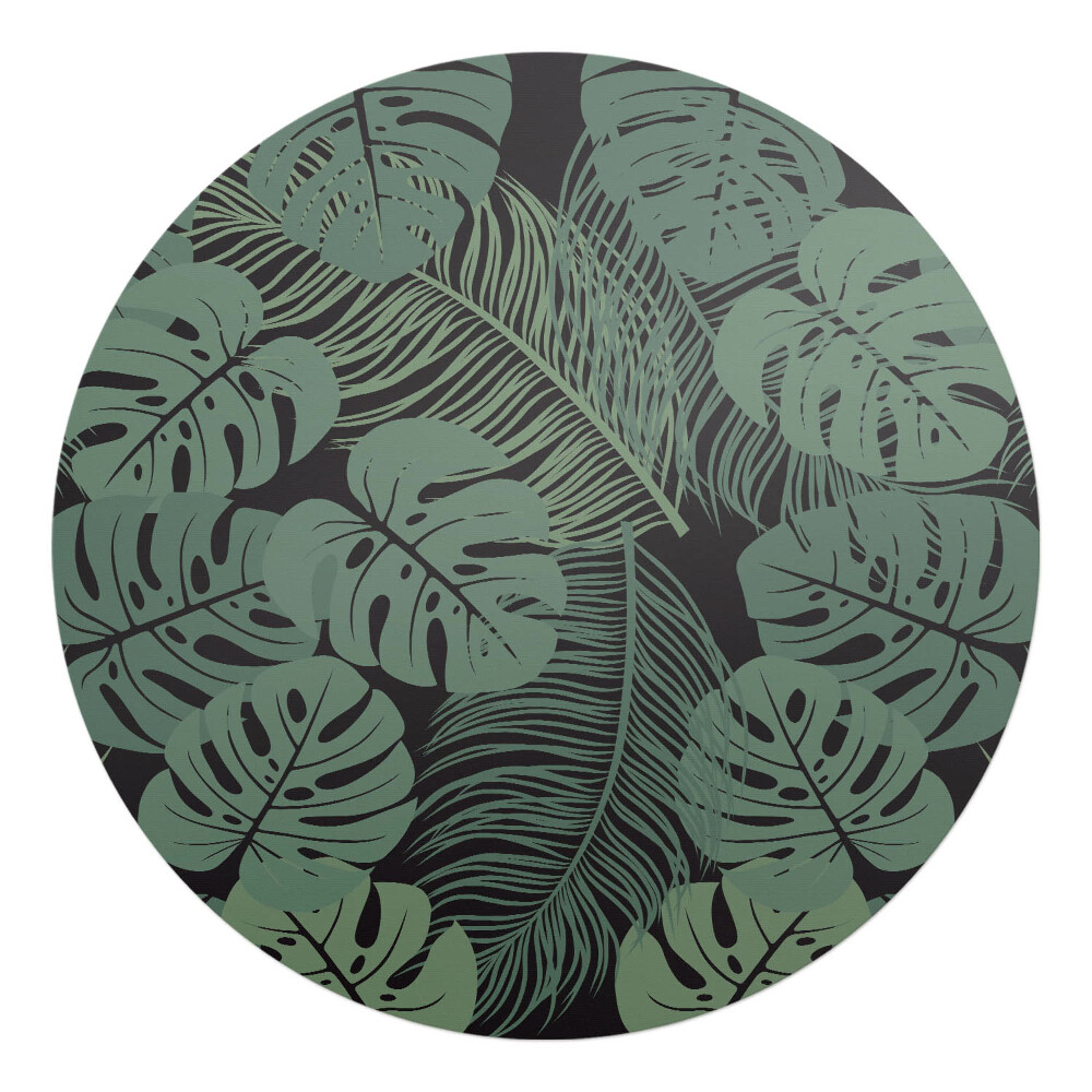 Podložka pod židli kulatá Tropické listy