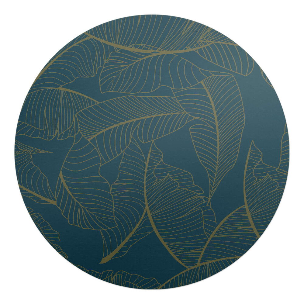 Ochranná podložka na podlahu kulatá Listy na tmavém pozadí