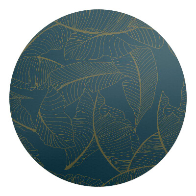 Ochranná podložka na podlahu kulatá Listy na tmavém pozadí