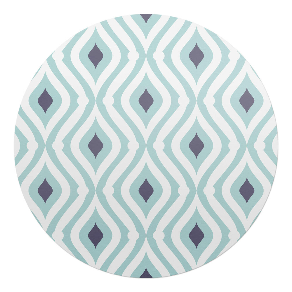 Ochranná podložka pod židli kulatá Geometrický retro vzor