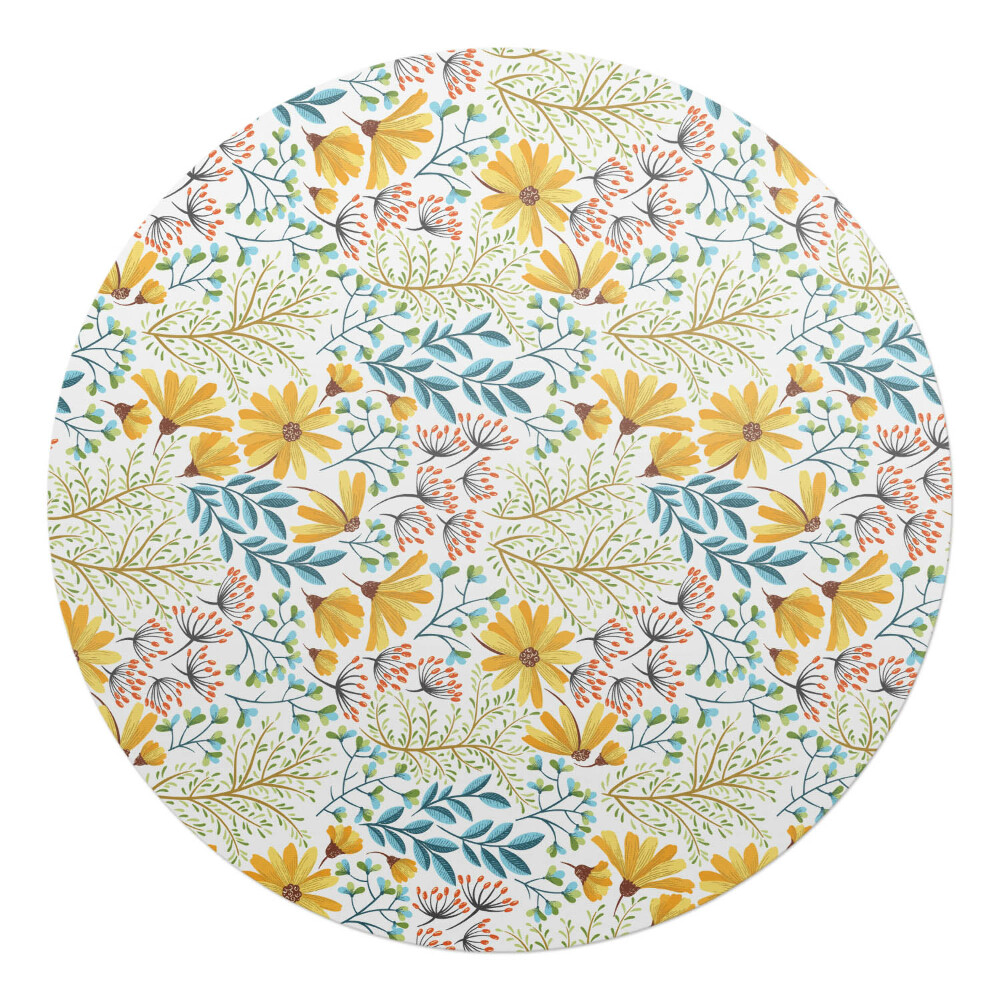 Podložka pod křeslo kulatá Vintage květinový vzor
