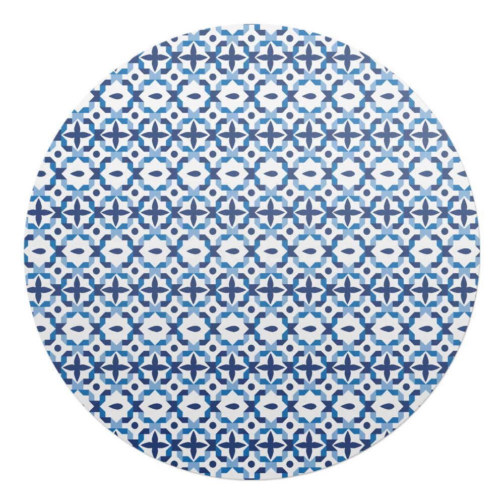 Ochranná podložka na podlahu kulatá Geometrický retro vzor