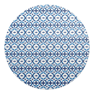 Ochranná podložka na podlahu kulatá Geometrický retro vzor