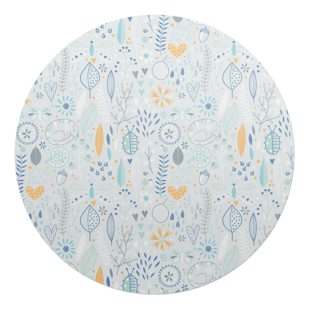 Podložka pod křeslo kulatá Jemný vzor přírody