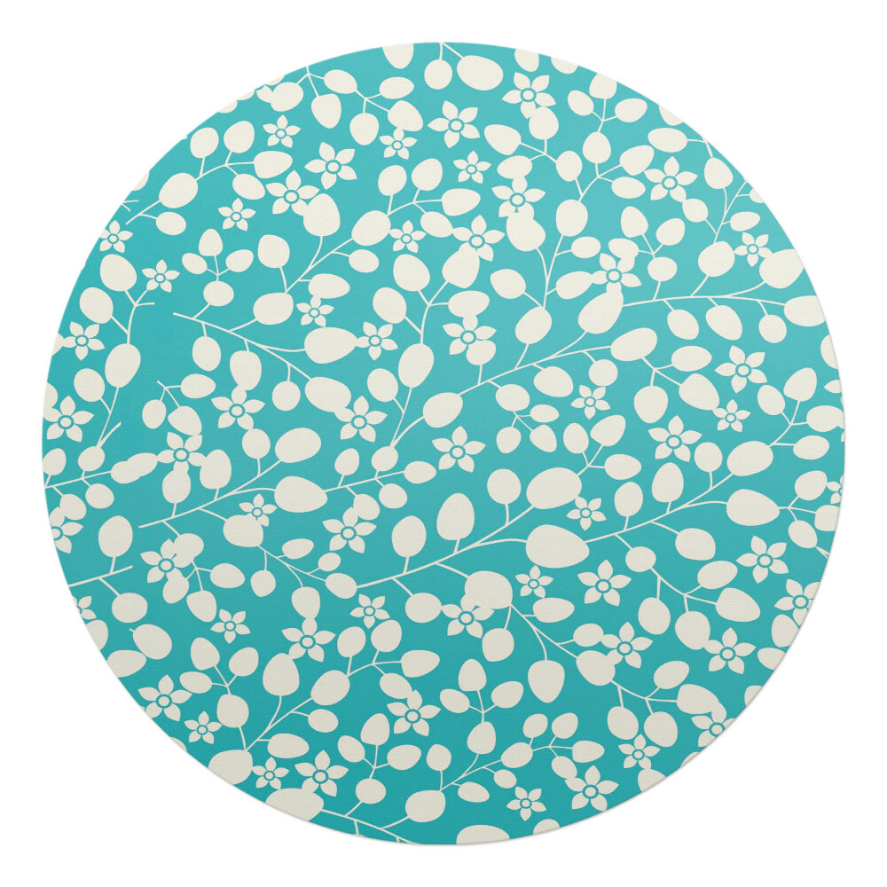 Ochranná podložka na podlahu kulatá Květinový listový vzor