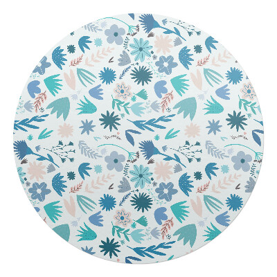 Podložka pod židli kulatá Retro květinový vzor