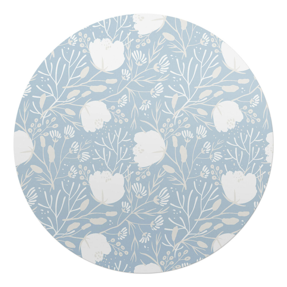 Ochranná podložka pod židli kulatá Retro květinový vzor