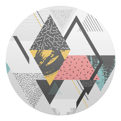Podložka pod křeslo kulatá Geometrické trojúhelníky