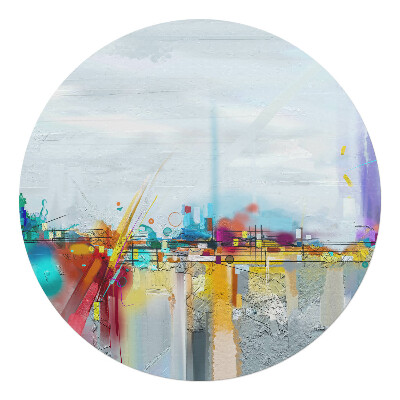 Podložka pod křeslo kulatá Abstraktní krajina