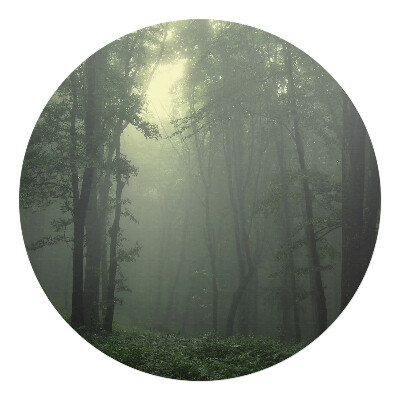 Podložka pod židli kulatá Mlžný les za úsvitu