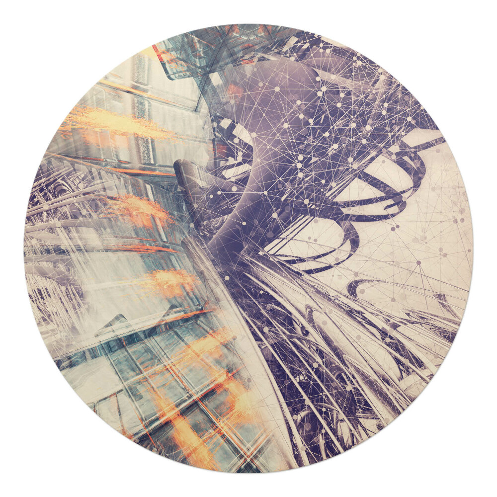 Ochranná podložka na podlahu kulatá Abstraktní síť čar