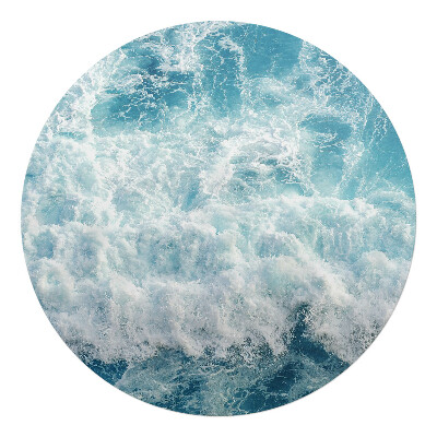 Podložka pod židli kulatá Mořské vlny v pohybu