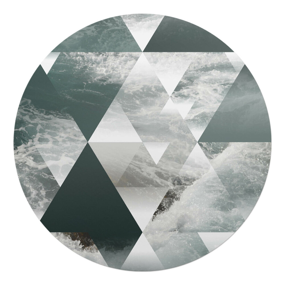 Podložka pod židli kulatá Geometrické vlny