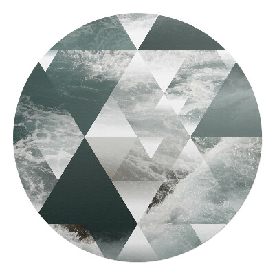 Podložka pod židli kulatá Geometrické vlny