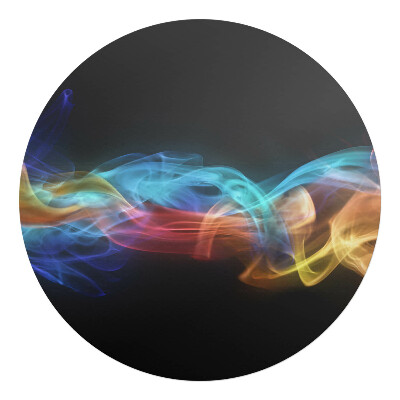 Ochranná podložka pod židli kulatá Barevné vlny kouře