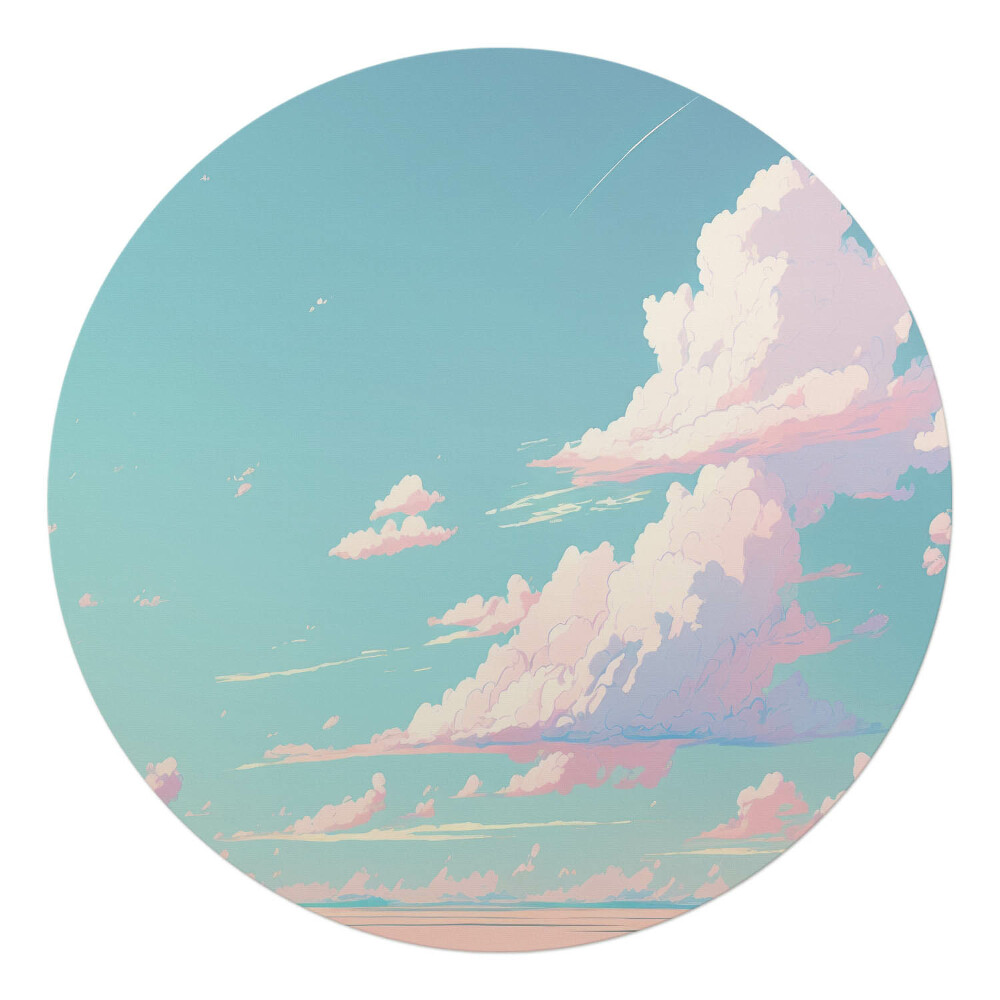 Podložka pod židli kulatá Mraky na obloze