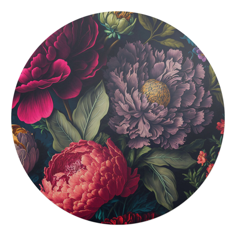 Podložka pod židli kulatá Vintage květinový vzor