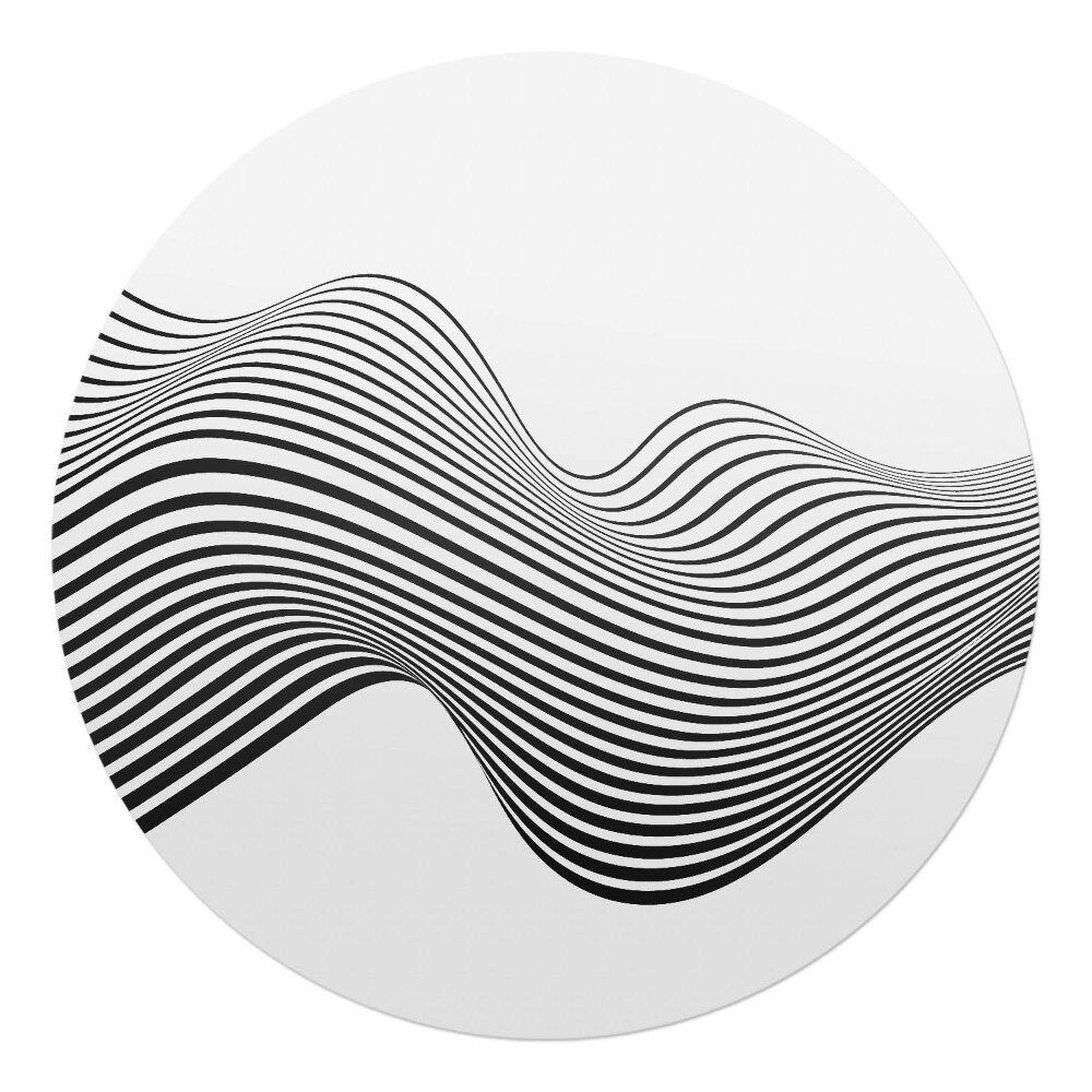 Podložka pod křeslo kulatá Vlnité čáry