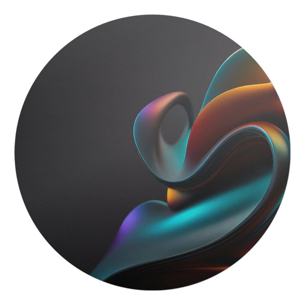 Podložka pod židli kulatá Mávání abstrakcí