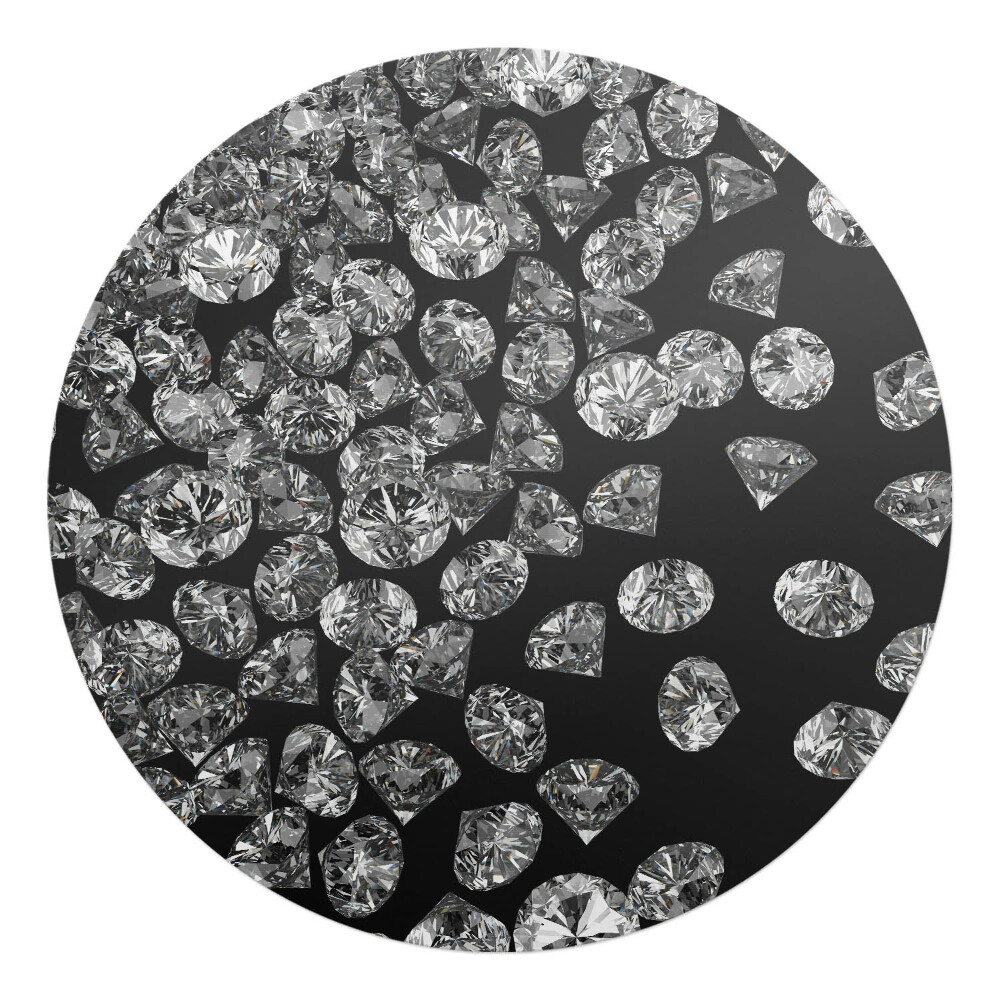 Ochranná podložka pod židli kulatá Zářící diamanty