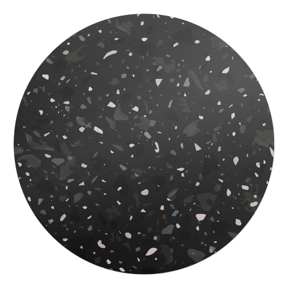 Podložka pod křeslo kulatá Tmavý vzor terrazza