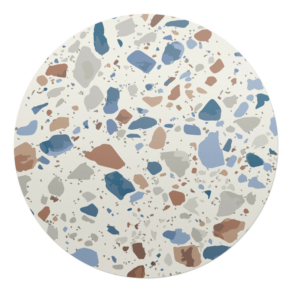 Podložka pod židli kulatá Terrazzo v pastelových barvách