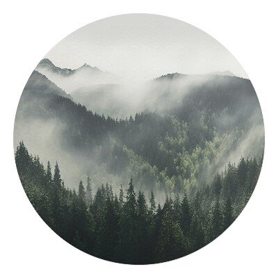 Ochranná podložka na podlahu kulatá Mlha nad lesem