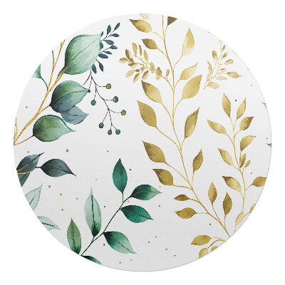 Podložka pod křeslo kulatá Listy a větvičky