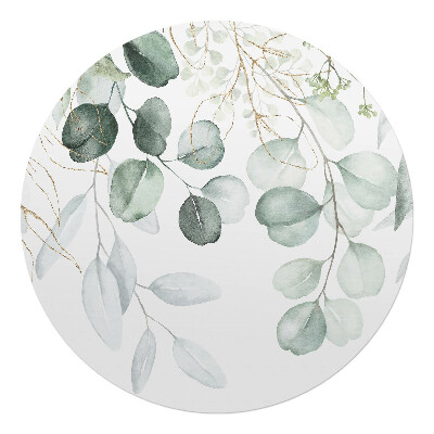 Podložka pod křeslo kulatá Akvarel listí větvičky