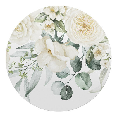 Ochranná podložka na podlahu kulatá Vintage květinový vzor