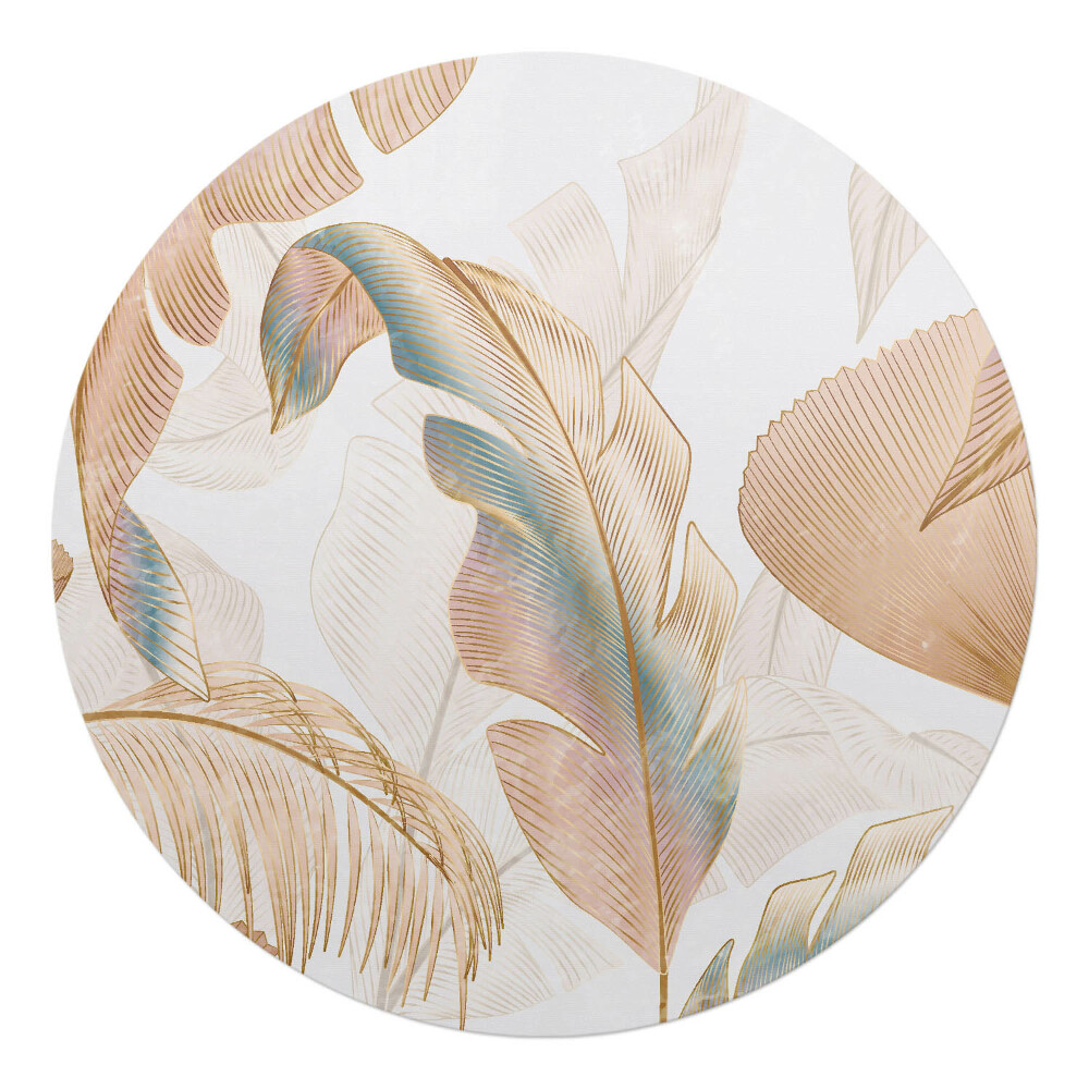 Ochranná podložka pod židli kulatá Jemné listy