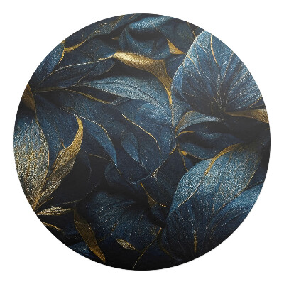 Ochranná podložka na podlahu kulatá Listy s elegancí