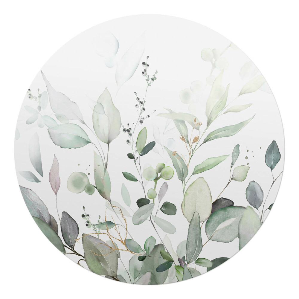 Podložka pod křeslo kulatá Pastelové listy