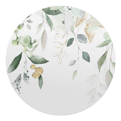 Ochranná podložka na podlahu kulatá Akvarelové složení listů