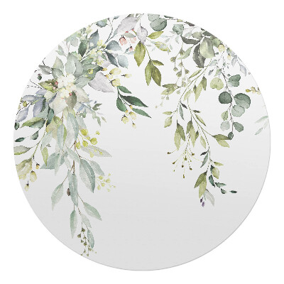 Ochranná podložka pod židli kulatá Jemné listy