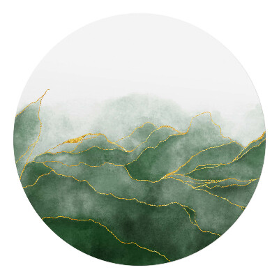 Podložka pod židli kulatá Zelené vlny umění